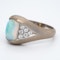 Shaped opal and diamond cluster ring - image 3