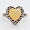 Heart shaped opal and diamond cluster ring - image 1