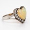 Heart shaped opal and diamond cluster ring - image 2