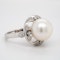 Large pearl and diamond cluster ring - image 2