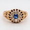 Victorian diamond and sapphire round cluster ring - image 1