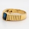 Single sapphire gents/ladies ring with patterned shoulders - image 3