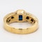 Single sapphire gents/ladies ring with patterned shoulders - image 4