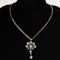 Victorian diamond cluster necklet in 18 ct gold on gold chain - image 1