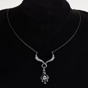 Victorian gold on silver fancy diamond necklet