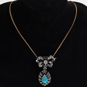 Opal and diamond antique French necklace