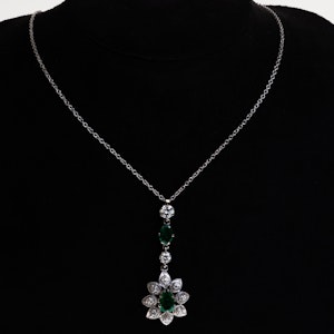 1960s emerald and diamond long pendant