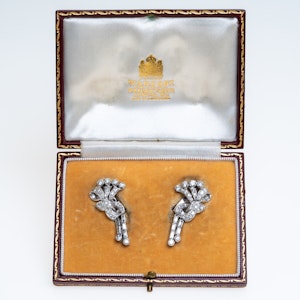 Diamond Art Deco clip  earrings