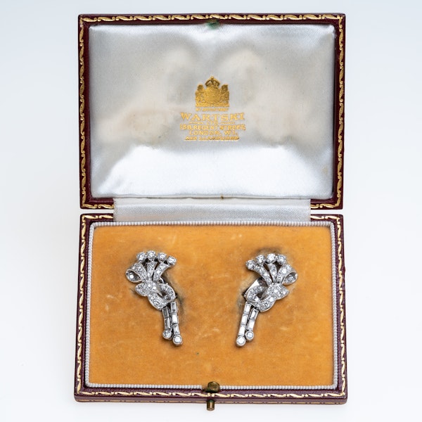 Diamond Art Deco clip  earrings - image 1