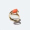 A 1970s Coral and Gold Ring - image 1
