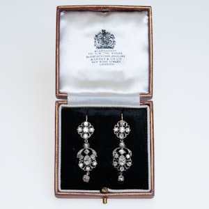 Georgian all diamond earrings with detachable tops