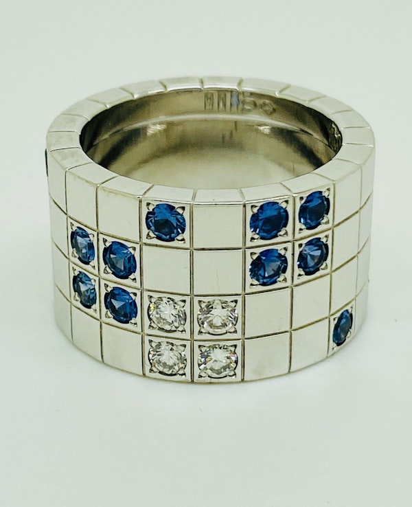 Cartier Lanieres 0.40ct Diamond and 1.10ct Natural Blue Sapphire Ring - image 6