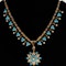 Victorian turquoise and pearl full necklace with detachable pendant/brooch - image 1