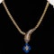 Victorian snake necklace with blue enamel garnet eyes and pearls - image 1