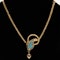 Victorian snake necklace with turquoise head and ruby eyes holding a heart - image 1