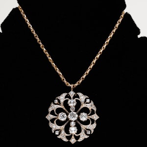 Victorian circular diamond pendant/necklace