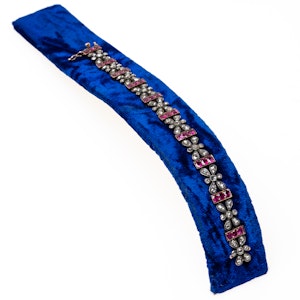 Ruby and diamond antique bracelet