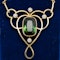 Art Nouveau green tourmaline and pearl necklet in 15 ct gold - image 1