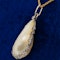 Blister pearl and diamond pendant on chain - image 3