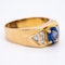 Sapphire and diamond signet type 18 ct gold ring - image 2