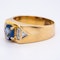 Sapphire and diamond signet type 18 ct gold ring - image 3