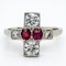 Art Deco ruby and diamond tablet ring - image 1