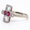 Art Deco ruby and diamond tablet ring - image 3