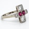Art Deco ruby and diamond tablet ring - image 2