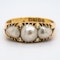 Antique 3 natural pearl and diamond points ring - image 1