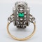 Art Deco emerald and diamond tablet ring - image 4