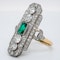 Art Deco emerald and diamond tablet ring - image 3