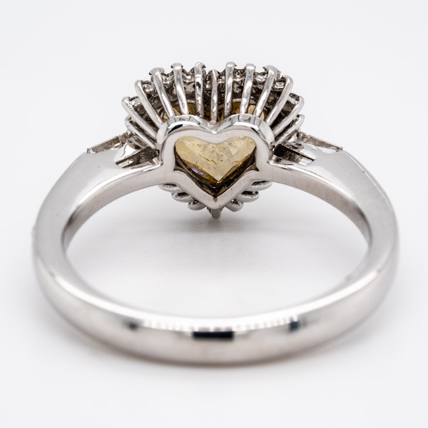 Natural fancy yellow coloured diamond heart ring with certificate - image 3