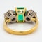 Emerald and diamond 3 stone  ring - image 3