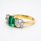 Emerald and diamond 3 stone  ring - image 2
