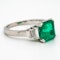 Colombian emerald ring with diamond shoulders - image 2