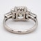 Diamond 3 stone ring with tapered baguettes diamond shoulders - image 3