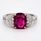 Burma ruby and diamond cluster ring with certificate - image 1