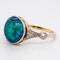 Black opal and diamond shoulders Victorian ring - image 3