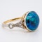 Black opal and diamond shoulders Victorian ring - image 2