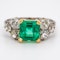 Antique emerald and diamond cluster ring - image 1