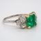 Antique emerald and diamond cluster ring - image 2