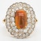 Fancy opal and diamond large antique ring - image 1