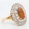 Fancy opal and diamond large antique ring - image 2