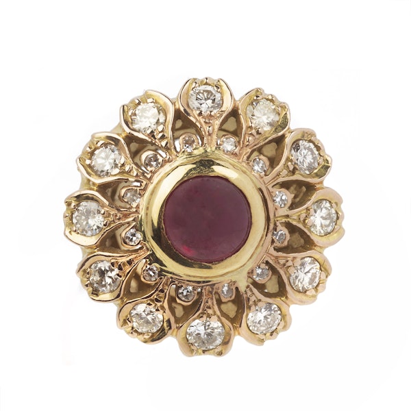 Vintage Gold, Diamond & Ruby Ring - image 1