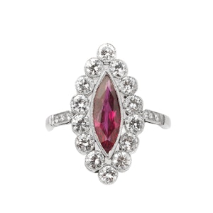 Vintage Diamond & Ruby Marquise Ring