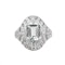 Art Deco Platinum, Diamond & Aquamarine Ring - image 1