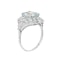 Art Deco Platinum, Diamond & Aquamarine Ring - image 2