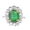 18K white gold 2.46ct Natural Emerald and 0.58ct Diamond Ring - image 1