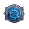 A Diamond and Blue Zircon Silver Ring - image 2