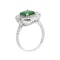 18K white gold 3.18ct Natural Emerald and 1.00ct Diamond Ring - image 2